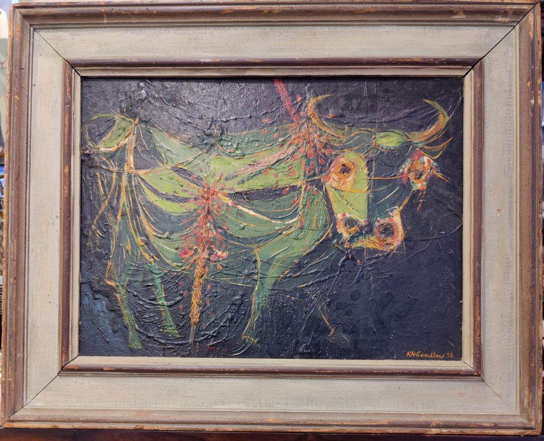 MCM Abstract Toreador Bull O/B R A Sandler 1958 (1 of 4)