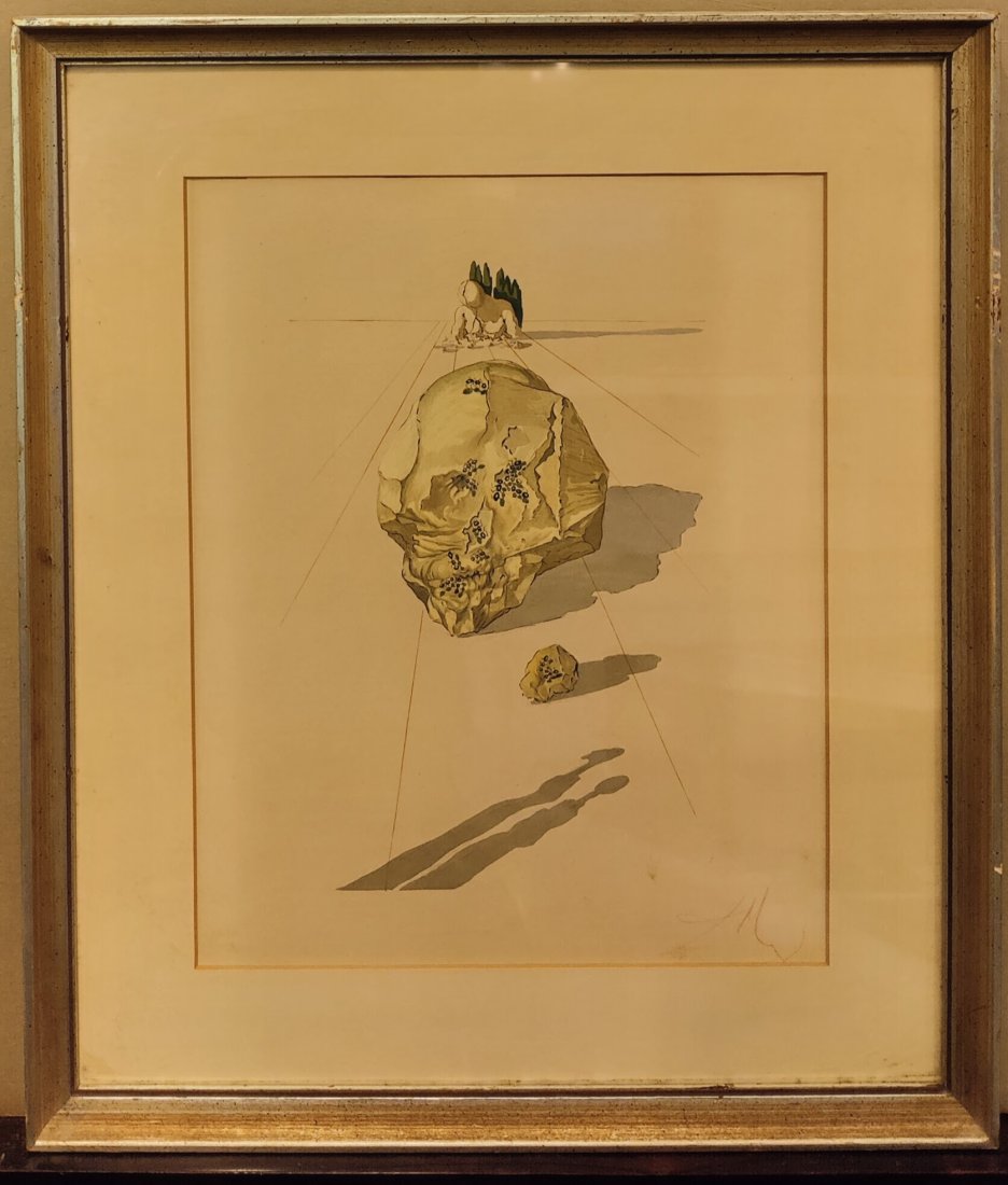 After Salvador Dali Woodcut Print Titled "Hell Canto 33" ca. 1960s (1 of 3)