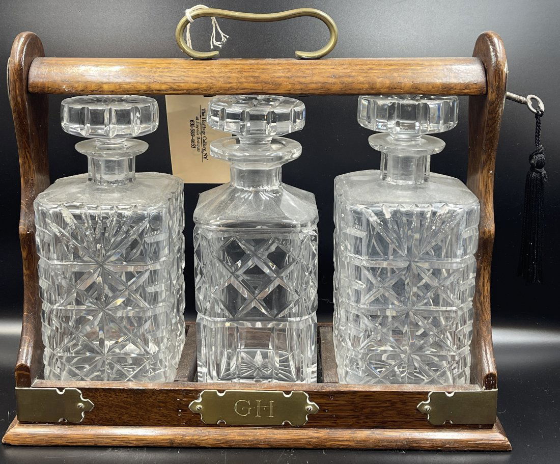 English Oak and Crystal Tantalus (1 of 3)