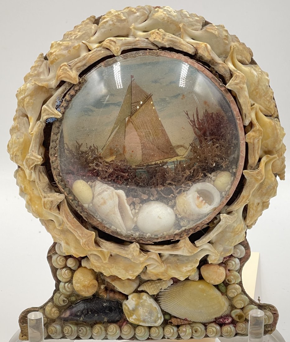 Victorian Sailor Valentine Seashell Shadowbox Diorama (1 of 2)