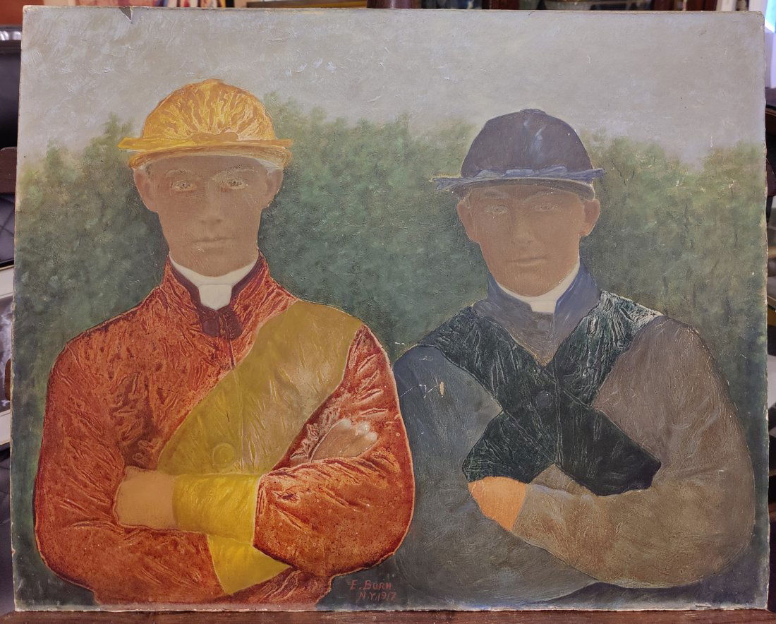 Edward Burn O/B Depiction of Two Jockeys New York 1917 (1 of 5)