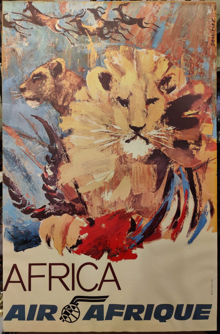Jean Dessirier Air Afrique / Africa Poster Printed in France (1 of 5)