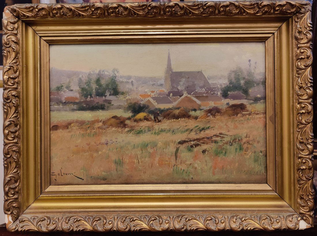 Beautiful O/C Illegibly Signed European Country Landscape (1 of 6)