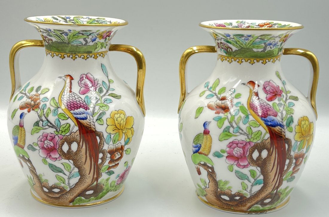 Pair of Copelands Spode Asian Motif Cabinet Vases (1 of 6)