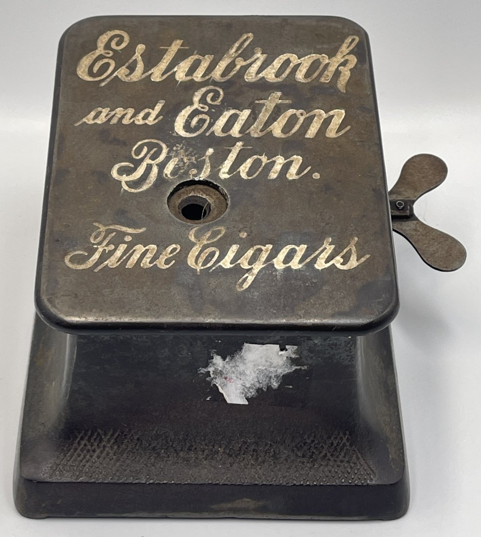 Estabrook & Eaton Boston Fine Cigars Clockwork Cutter: Working condition. Overall good original condition.