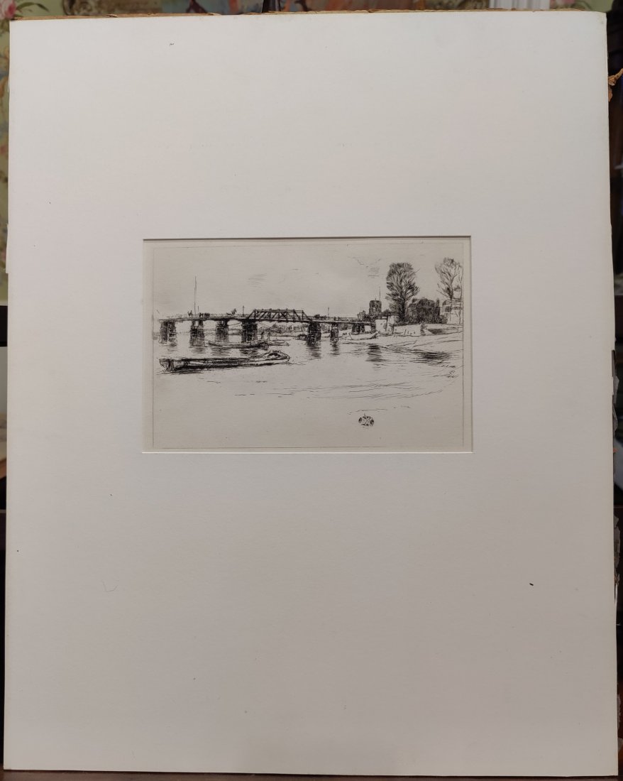 Early 20th c. After J A McNeil Whistler Etching Titled Chelsea (1 of 5)