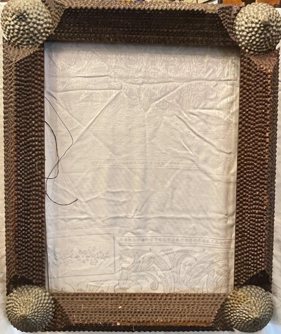 19th Century Tramp Art Frame: Antique tramp art frame, overall good condition. Slight areas of chipping, please see photos.