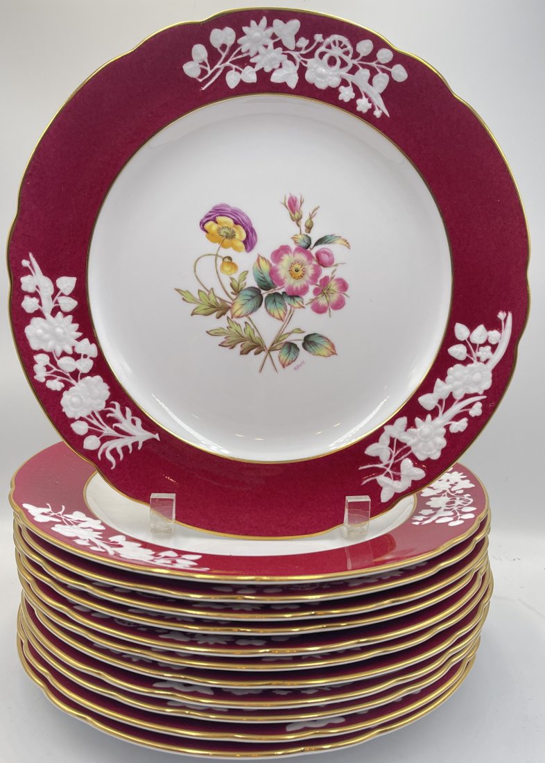 Set of 12 Spode Copeland Botanical Plates (1 of 2)