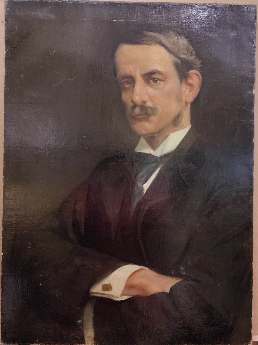 Well Painted 1912 O/C Portrait of A Distinguished Gentleman (1 of 4)