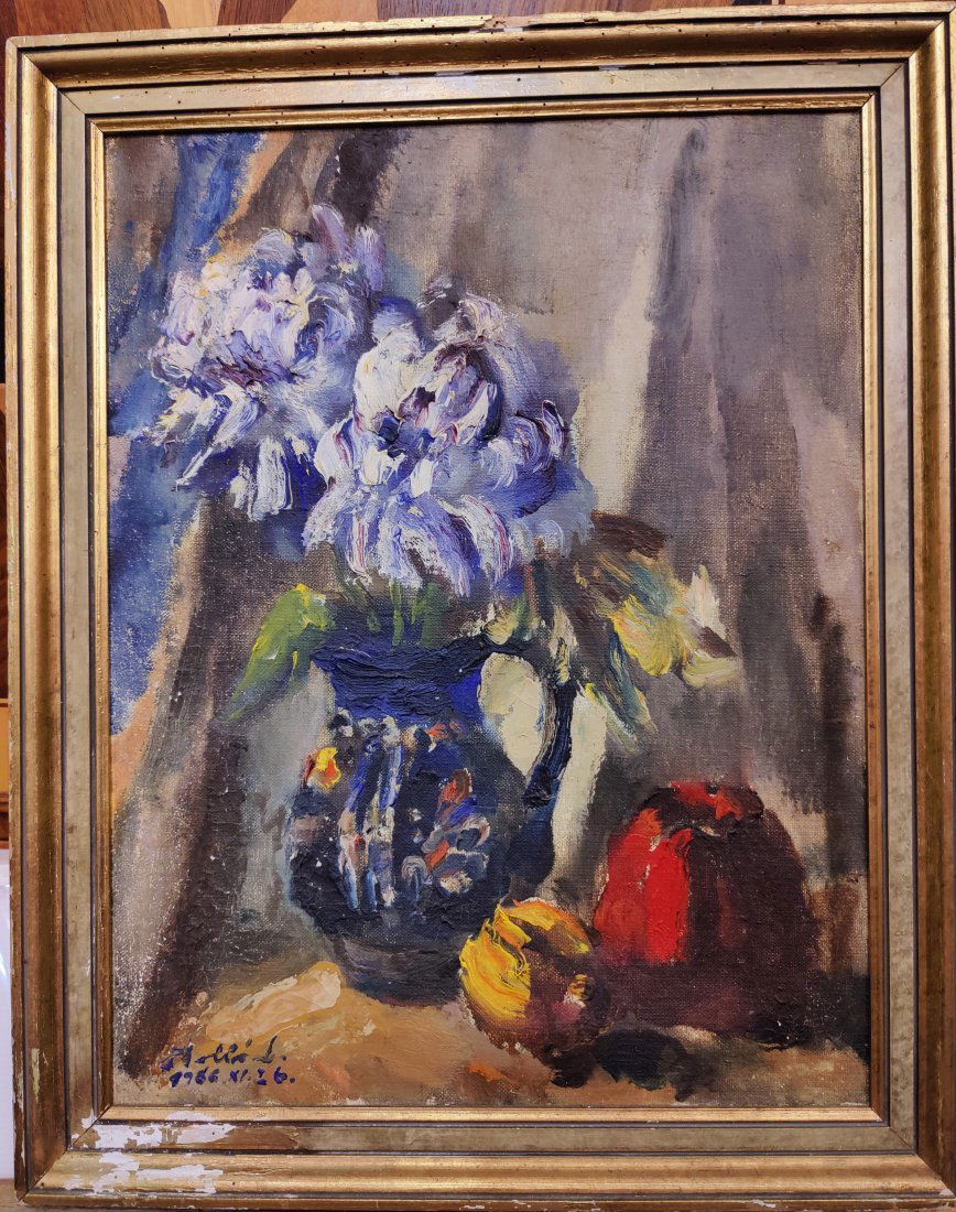 Laszlo Hollo (Hungary, 1887 - 1976) Still Life Floral Painting (1 of 4)