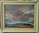 Louis Lionel Stern c. 1930s O/C WPA Era Landscape Passing Storm