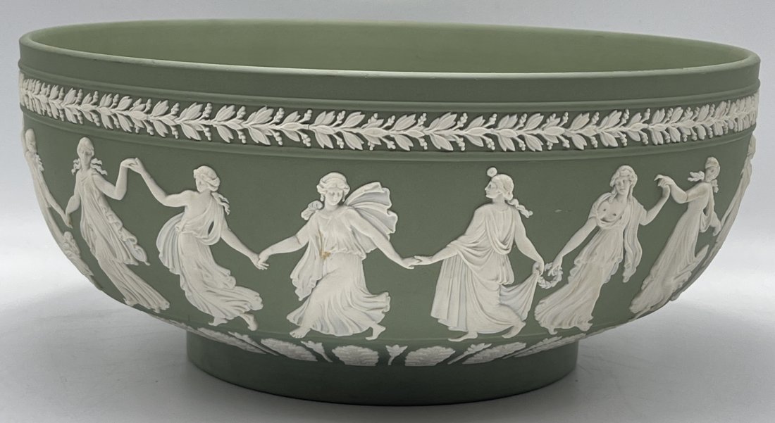 Neoclassical Green Wedgwood Jasperware Dancing Hours Bowl (1 of 4)