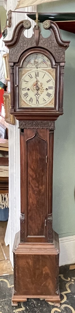 Antique Original Mahogany Miniature Grandfather/Grandmother Clock (1 of 5)
