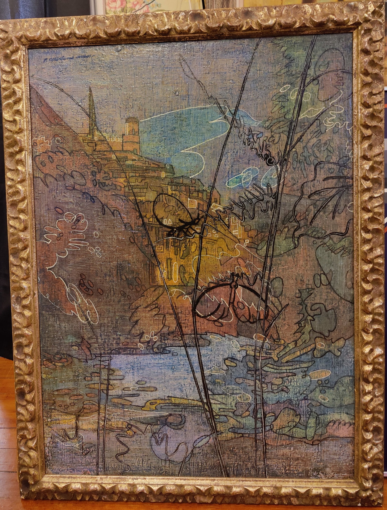 Pierre (Baron) Courtens O/C Modern Landscape c. 1960s (1 of 5)