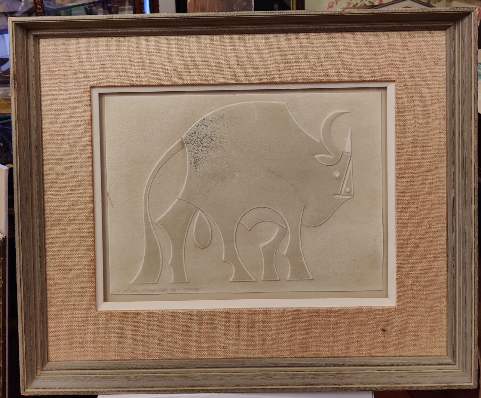 Omar Rayo Intaglio Print 1964 C/A no. 1/10 Titled "TAUROS" (1 of 5)