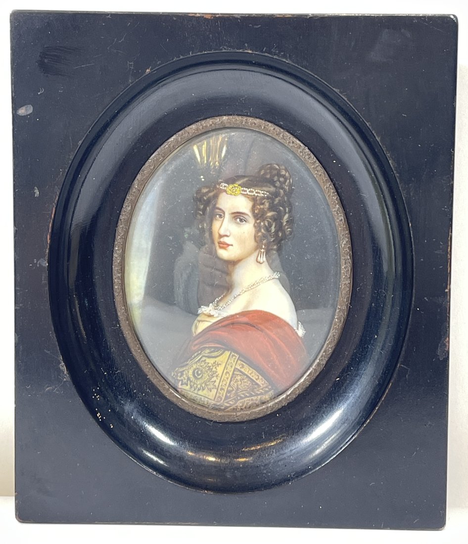 18/19th Century Portrait Miniature in Ebonized Wood Frame (1 of 4)
