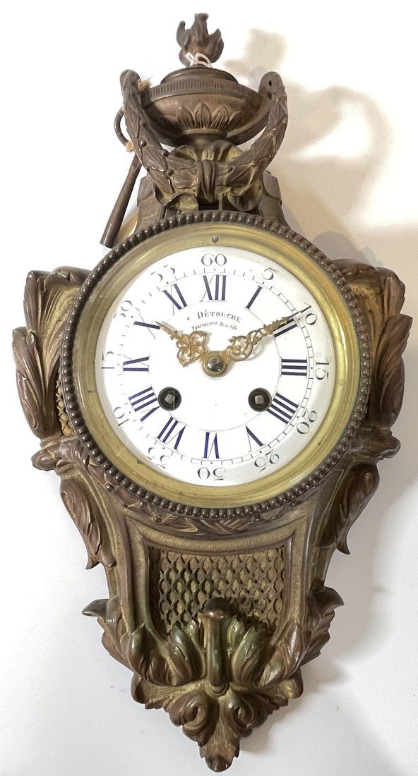 19th Century French Bronze Cartel Clock (1 of 6)