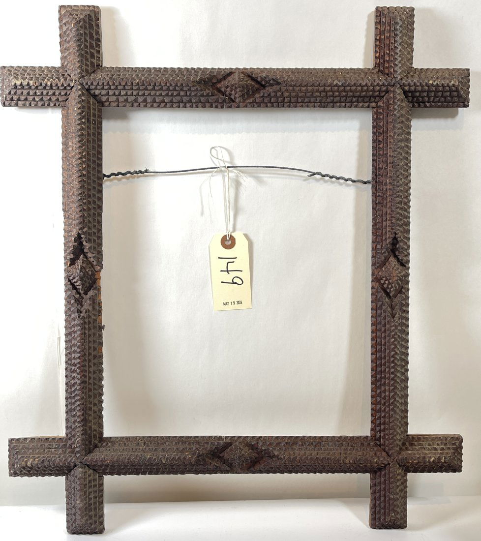 Antique Tramp Art Frame (1 of 2)