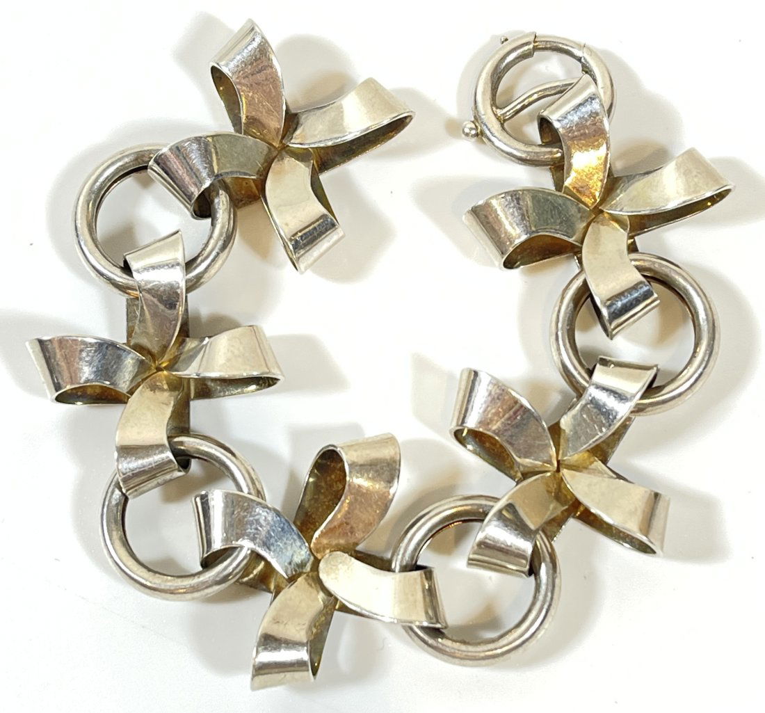 Art Deco Napier Sterling Silver Bow Bracelet (1 of 4)