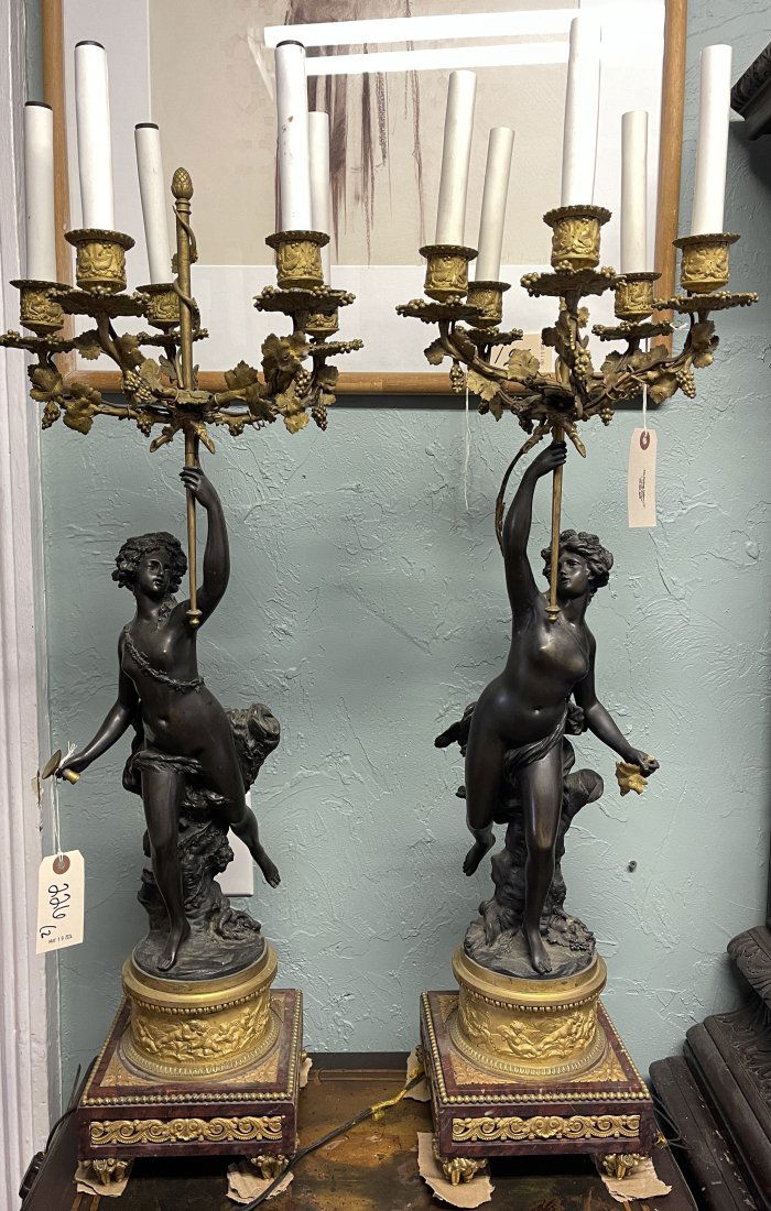 19th Century Pair Clodion (1738-1814) French Candelabras (1 of 15)