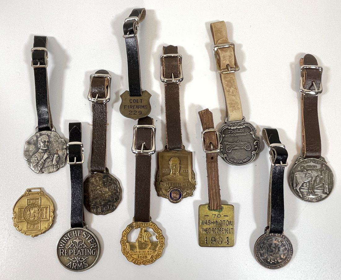 Lot of 11 Vintage Railroad Watch Fobs (1 of 2)