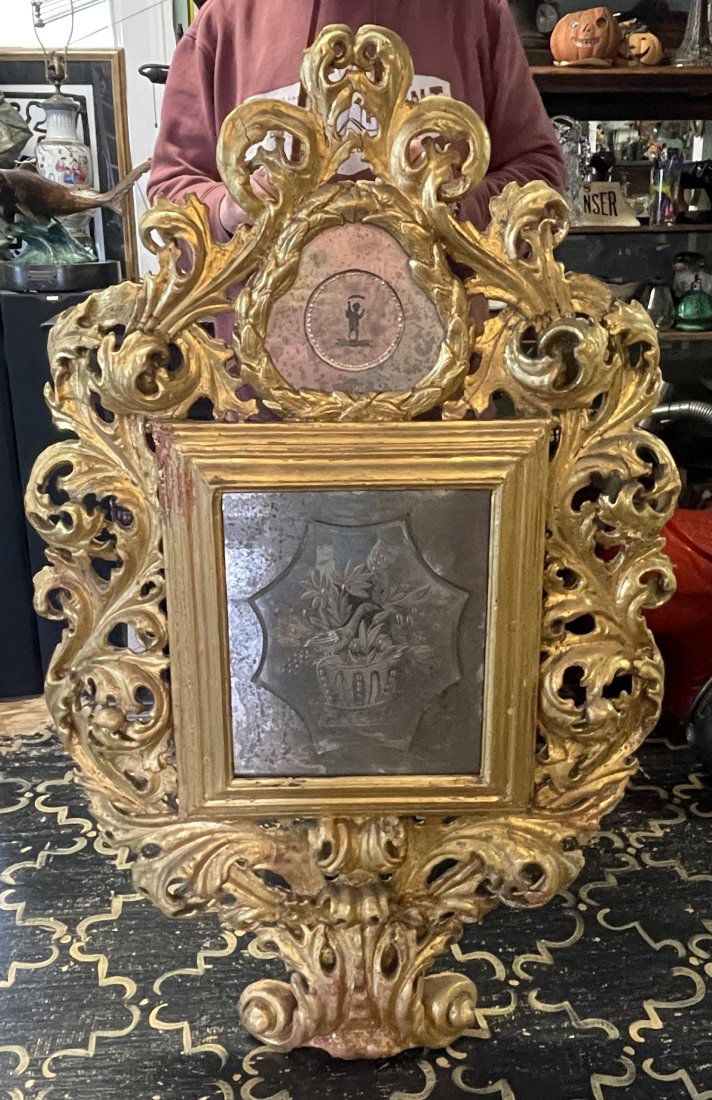 Pair Late 18th/19th Century Carved Rococo Mirrors (1 of 8)