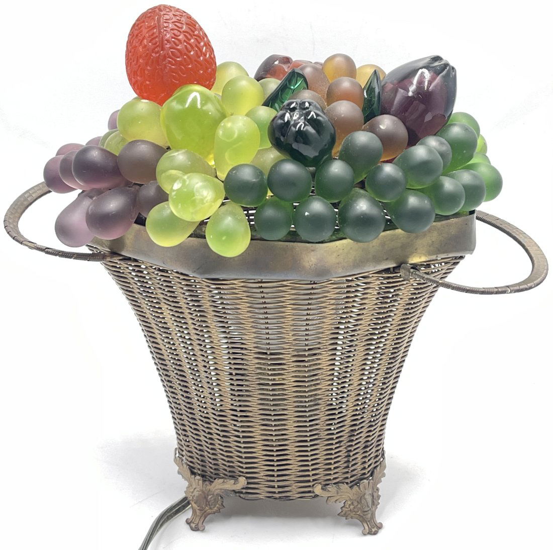 Czechoslovakia Fruit Basket Glass Lamp (1 of 5)