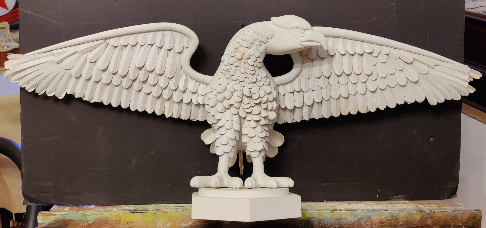 Robert Strimban Stylized Papier Mache Eagle Construction (1 of 9)