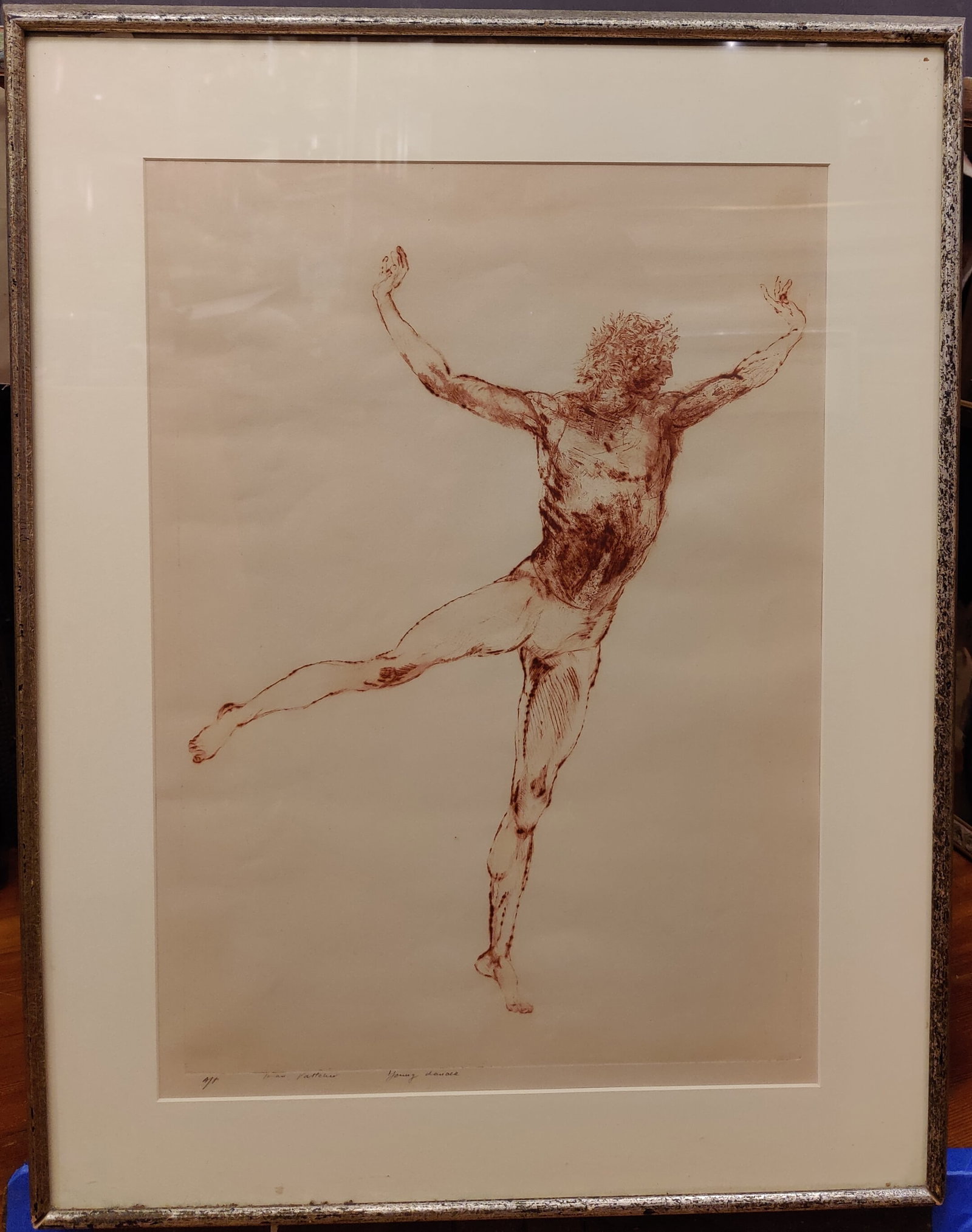Ivan Valtchev A/P Limited Edition Etching Titled Young Dancer: Ivan Valtchev (Bulgaria, b. 1944 - ) etching titled "Young Dancer". A limited edition A/P edition pencil signed, noted and titled in the lower border. Very good condition, with toning and paper rippli