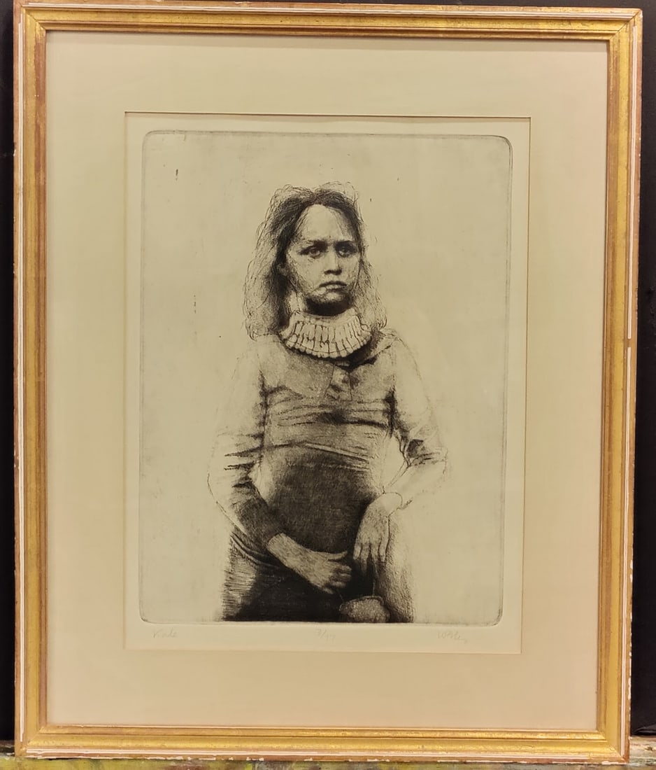 Charles Arthur Wells L/E 3/77 Etching Titled Kate 1973 (1 of 6)