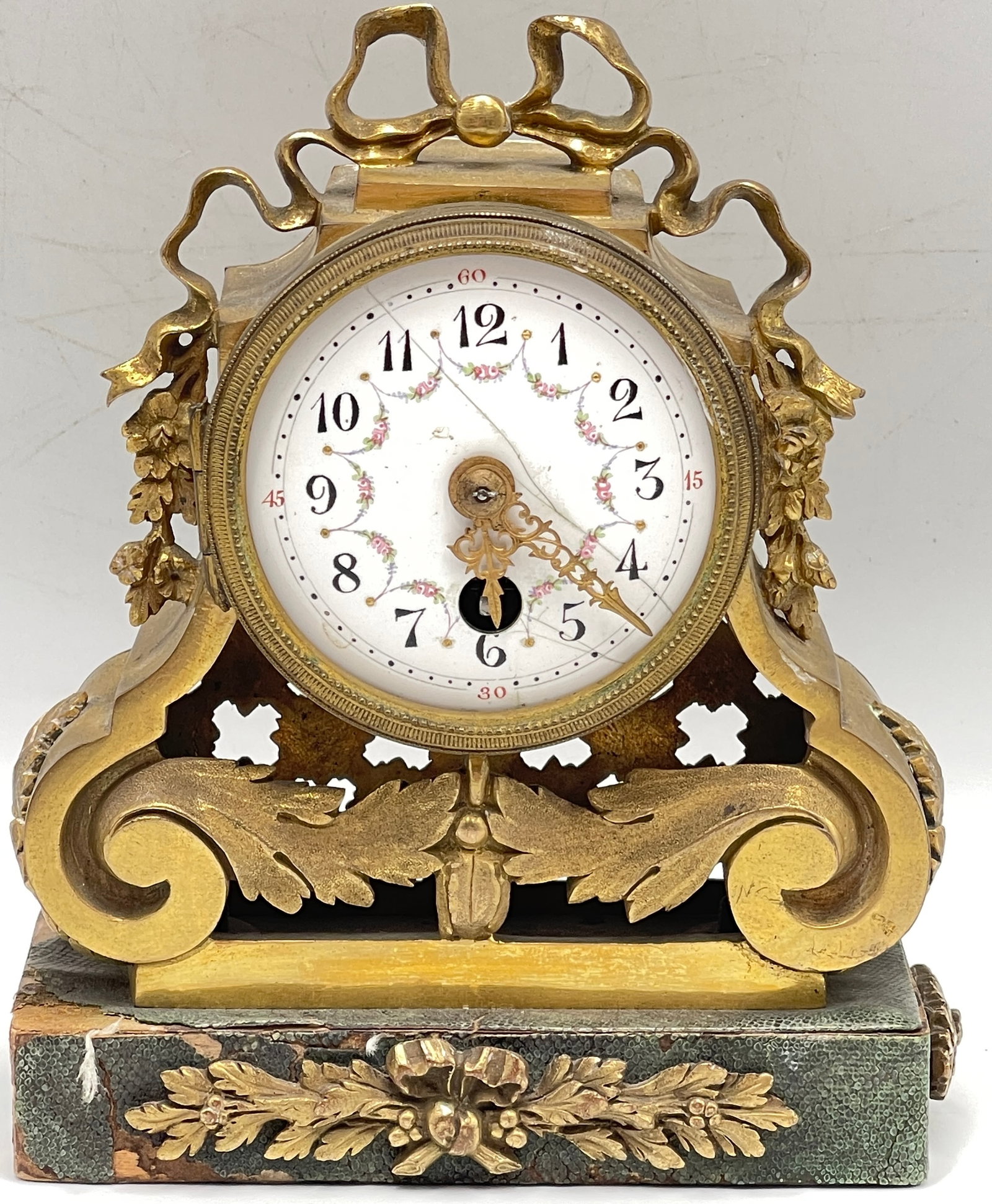 French Bronze Cabinet Clock with Shagreen Base (1 of 6)