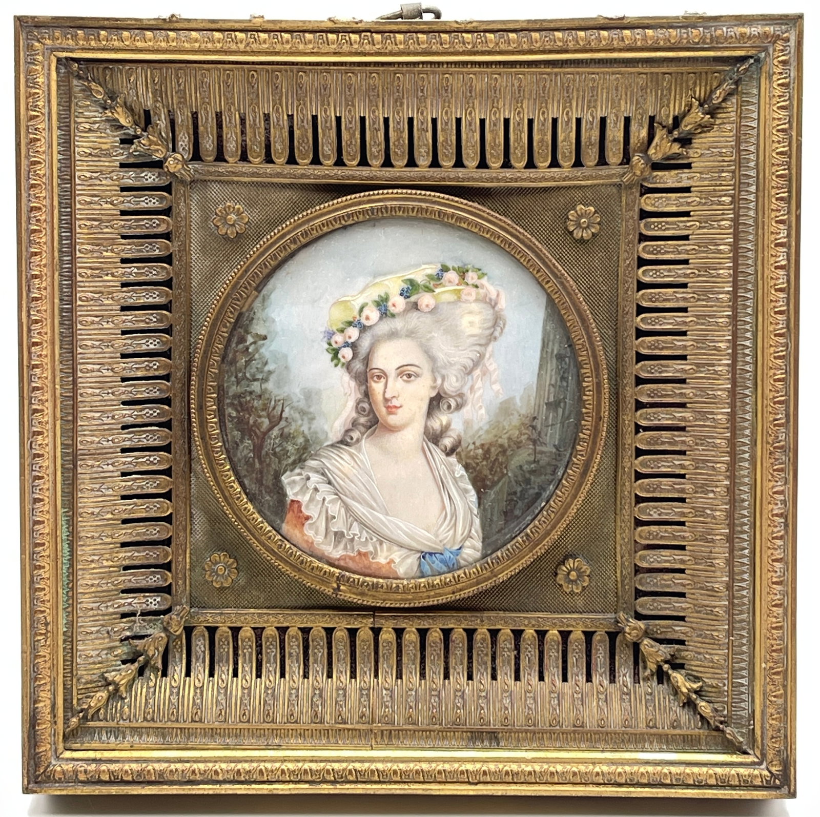 18/19th Century Portrait Miniature in Ornate Bronze Frame (1 of 6)