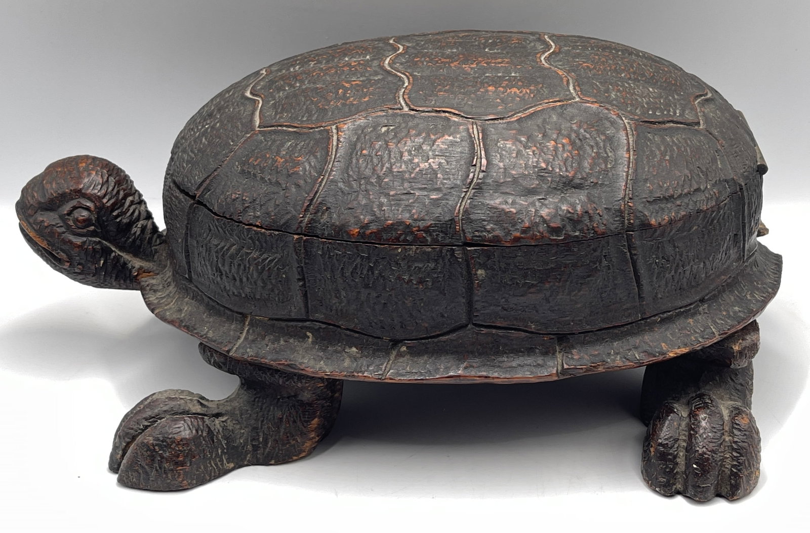 19th Century Black Forest Carved Turtle Spittoon (1 of 5)