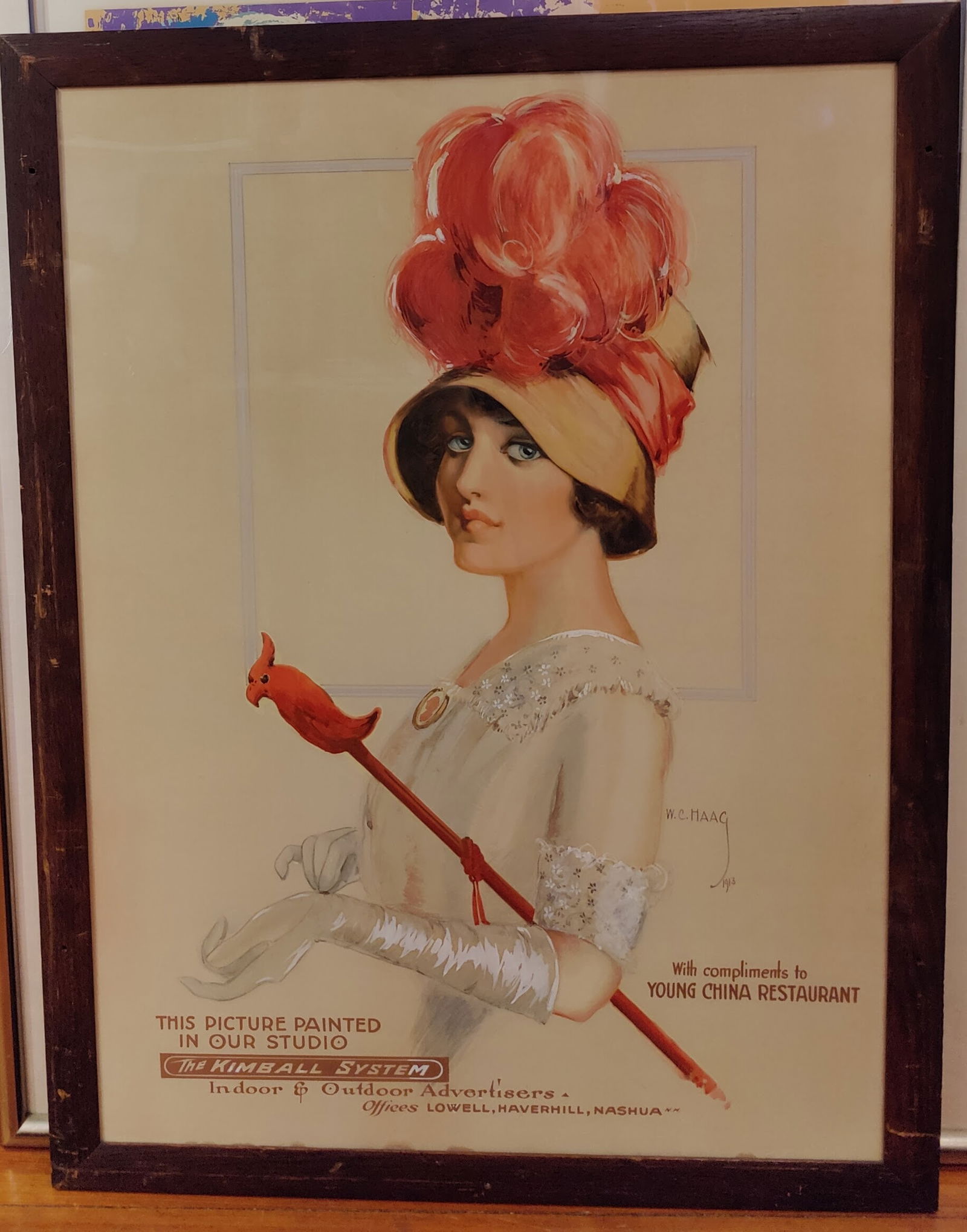 W C Haag W/C Poster Illustration Ad Victorian Lady 1913 (1 of 3)