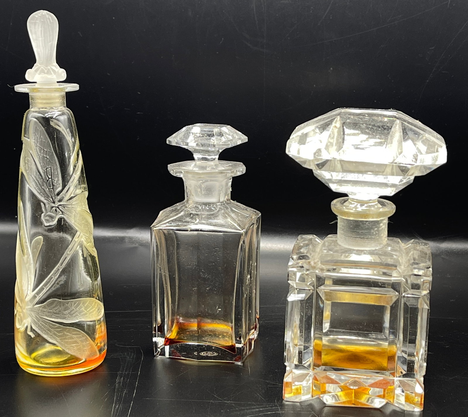 Lot of 3 Crystal Perfume Bottles (1 of 4)