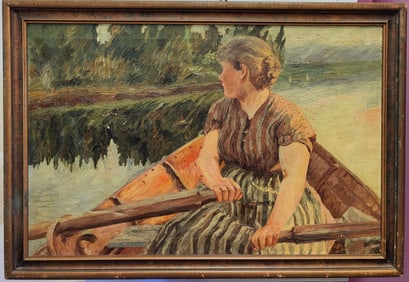 H Hess Signed O/C Homage to Anders Zorn Midnight