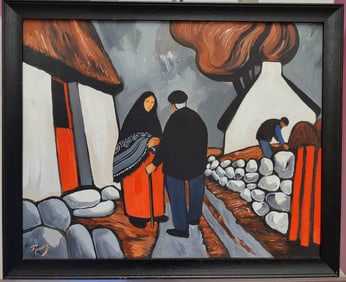 J P Rooney O/B Contemporary Painting of an Irish Village