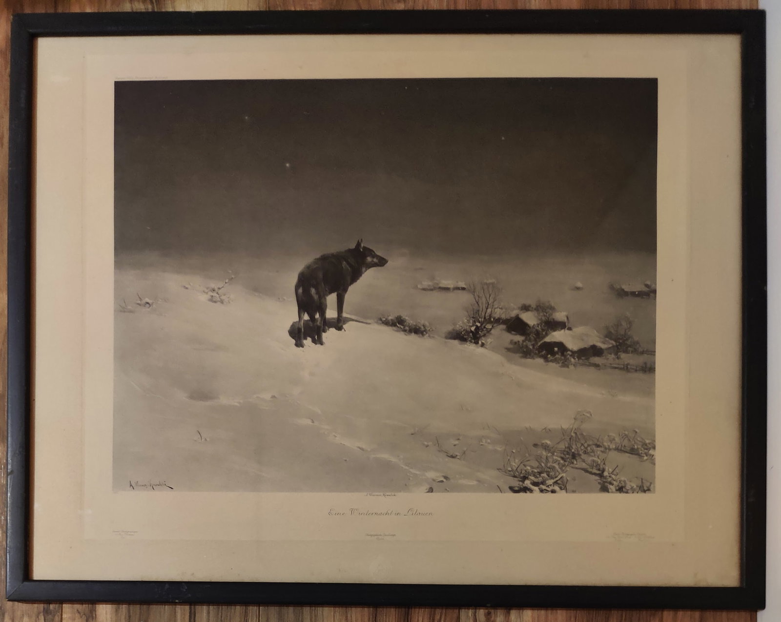 Alfred von Wierusz Kowalski Etching Eine Winternacht Litauen (1 of 5)