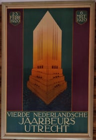 Jaarbeurs Utrecht 1920 Post Deco Poster by Treumann 1940s