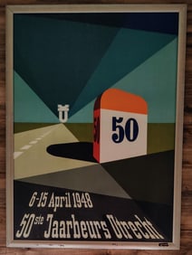 Jaarbeurs Utrecht 50ste Post Deco Poster by Treumann 1948