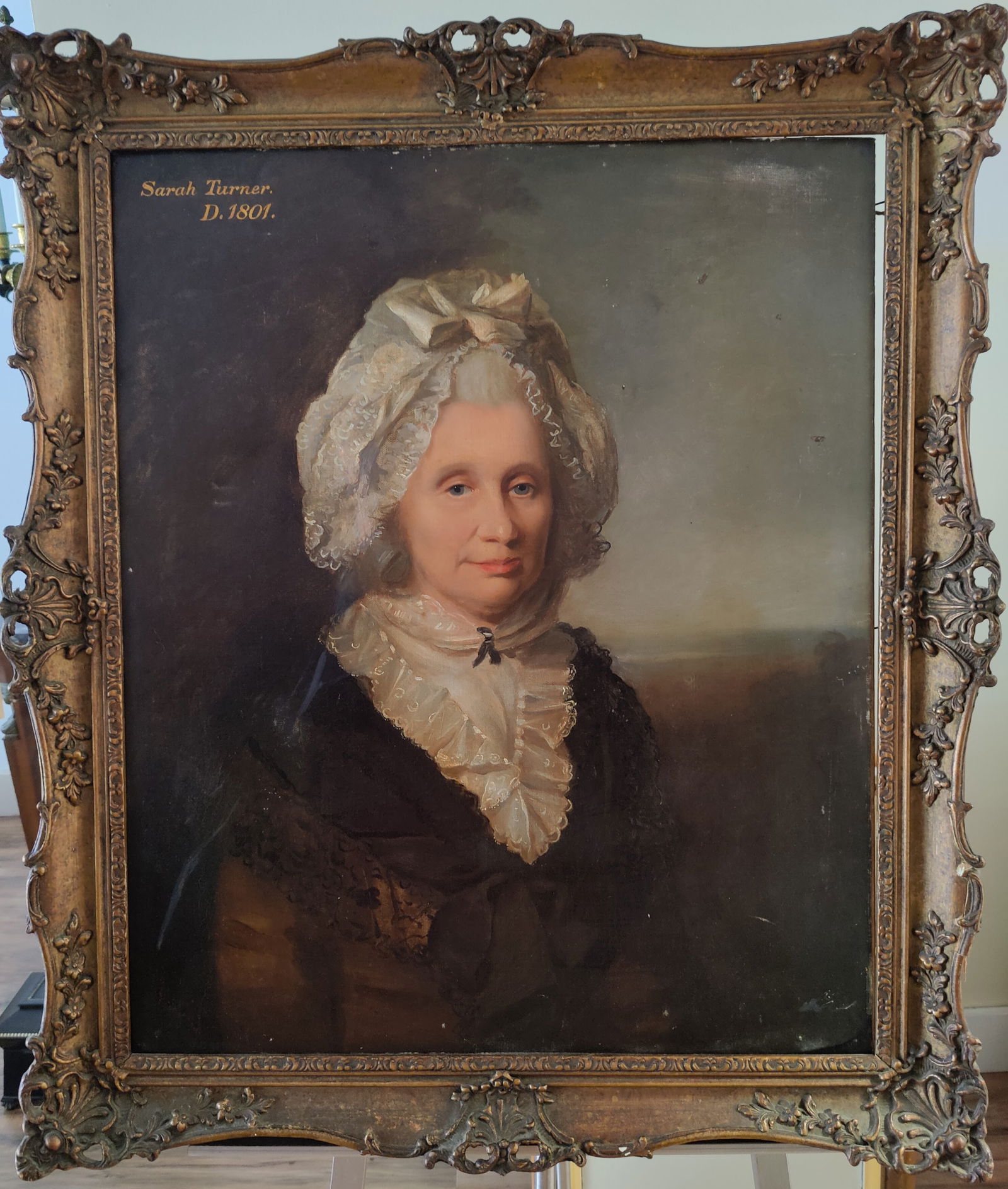 Early 19th c. O/C Portrait of Sarah Turner D. 1801. (1 of 4)