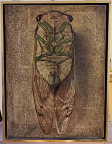 Petro Cholodny or Kholodny Jr Modernist O/C Cicade