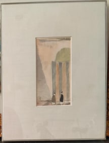 Alexis Gritchenko Modernist W/C Drawing Two Ukranian Men