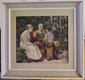 Vladimir Ternovykh Soviet Realism O/B Titled Papa Lenin