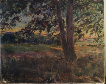 Vladimir Kadulin O/C Landscape Titled Morning 1936