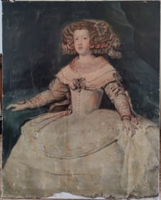 O/C Homage Portrait Painting of Queen Mariana of Austria