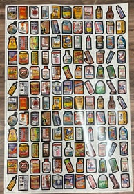 Full Sheet of Wacky Pack Stickers New Old Stock