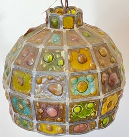 Felipe Derflingher for Feders Brutalist Art Glass Chandelier