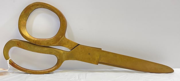 c1920 Oversize Brass Scissors Tailor Trade Sign