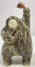Levi Tetpon Inuit Soapstone & Tusk Carving